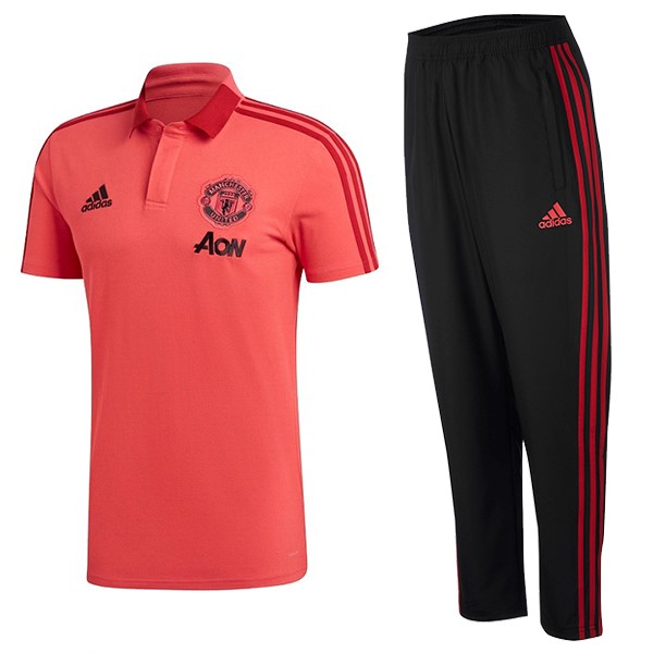 Polo Manchester United Set Komplett 2018-19 Rote Fussballtrikots Günstig